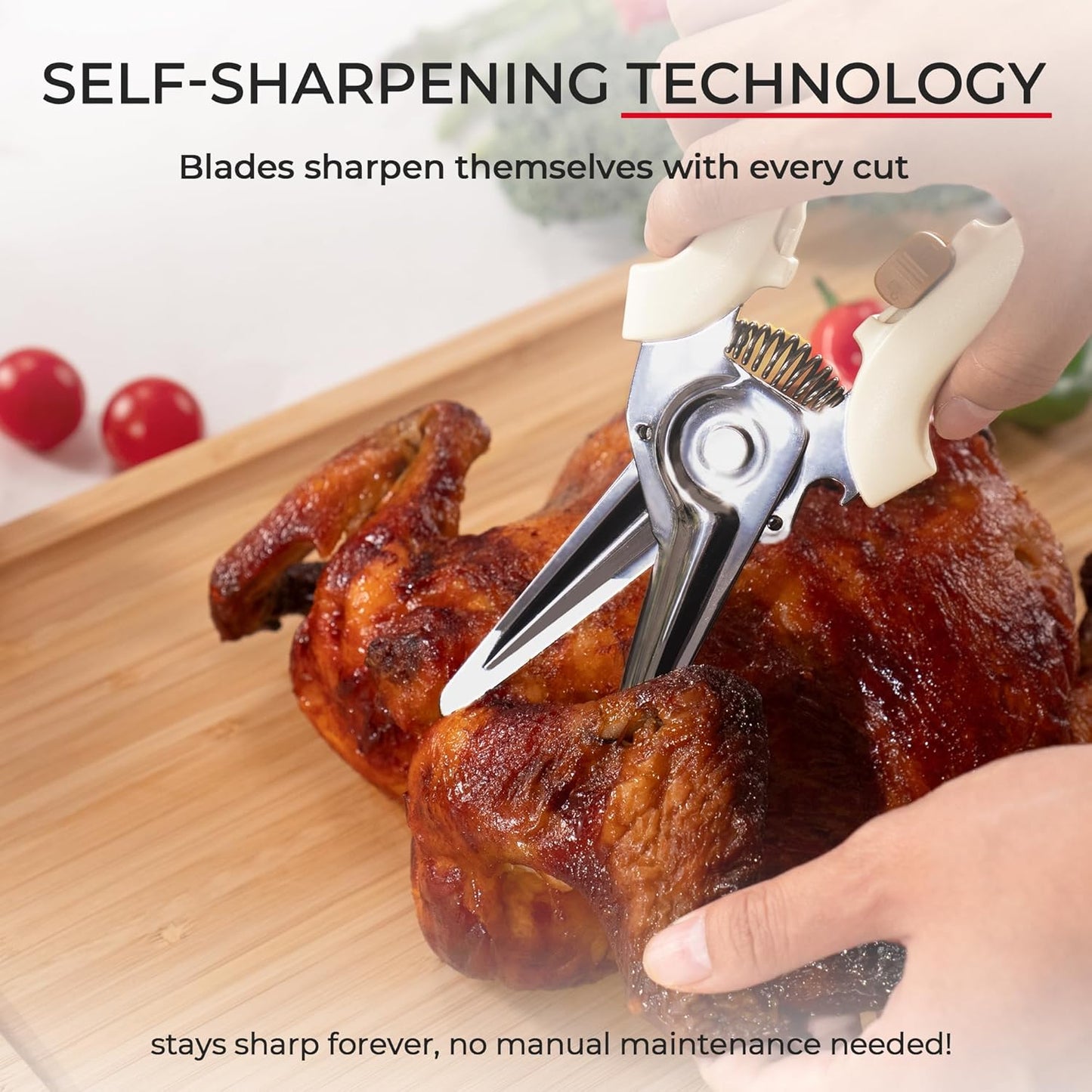 OOU Scissors Titanium Kitchen Scissors Heavy Duty, Scissors all Purpose with Bottle Opener & Nutcracker, Dishwasher Safe Kitchen Shears for Meat, Chicken, Vegetables, Seafood & Herbs, Black