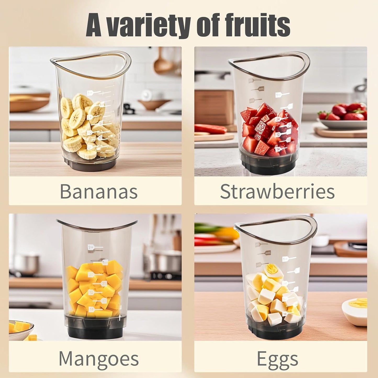 Fruits Slicer Cup,Fruit Slicing Cup with Removable Blade-Strawberry, Banana, Cucumber, Egg, Onion Slices with Push Plate,Rapid & Safe Slicing Kitchen Gadgets