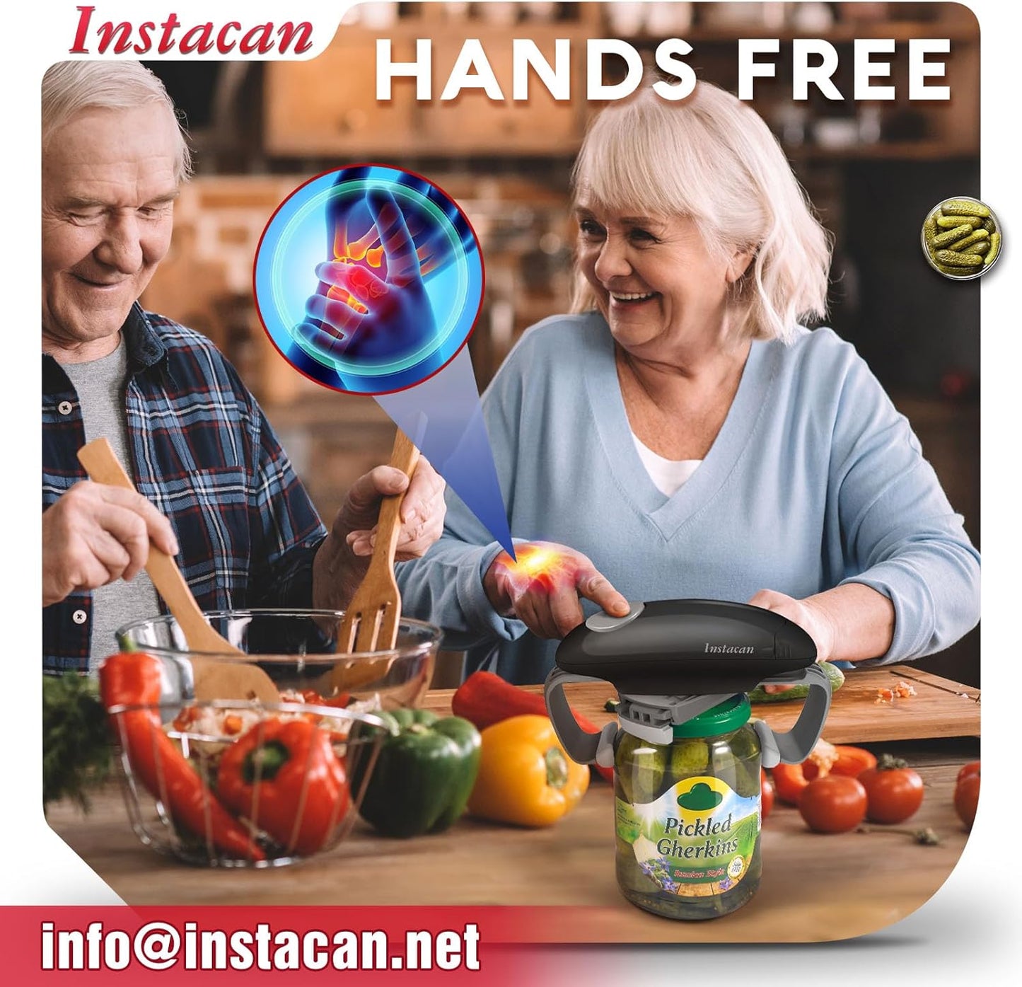 INSTACAN Higher Torque and One Touch Electric Jar Opener Easy Remove Almost Size Lid with Auto-Off, Powerful Bottle Opener for Arthritic Hands, Automatic Jar Opener for Weak Hands and Seniors (White)