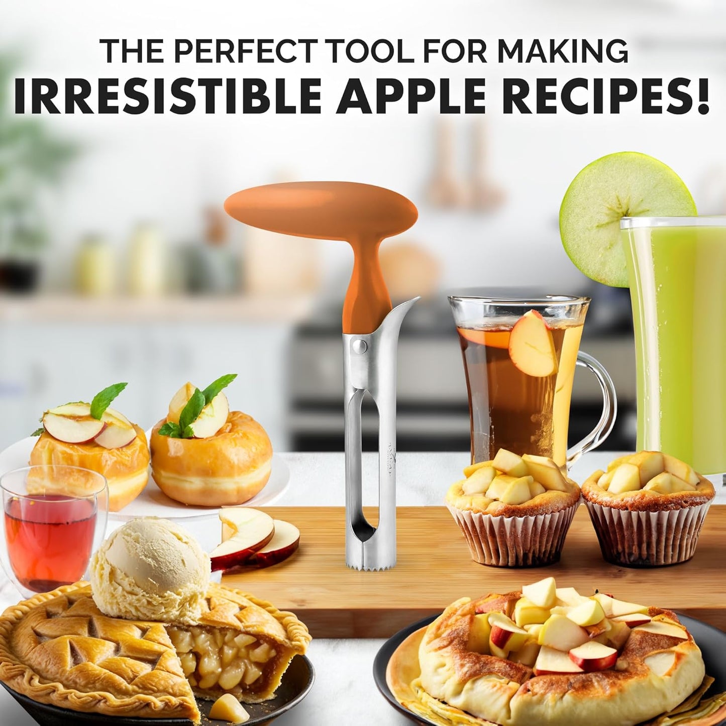 Zulay Kitchen Stainless Steel Pineapple Corer & Slicer – Heavy Duty Pineapple Cutter & Eye Removal Tool – Effortless Core Remover Tool with Sharp Reinforced Blade & Ergonomic Handle - Black