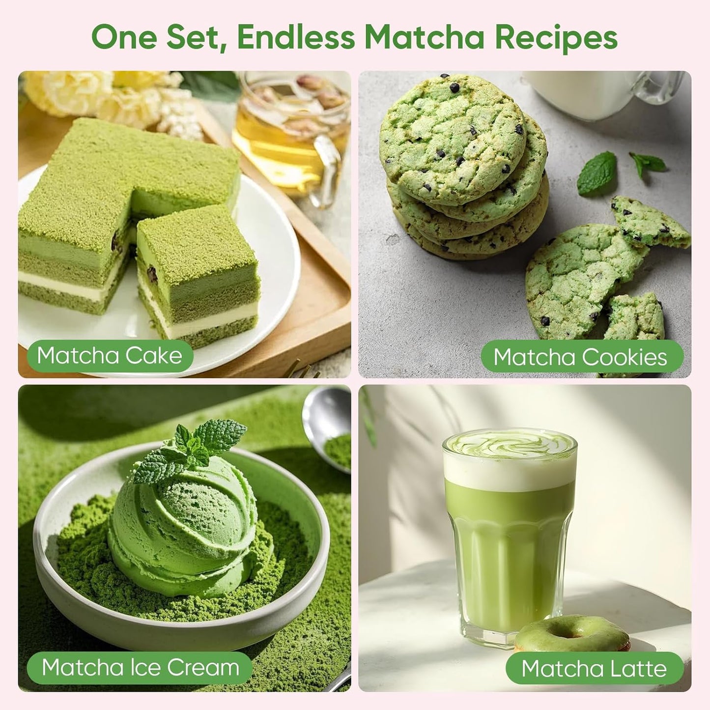 Matcha Whisk Set, 5Pcs Ceramic Matcha Set Includes Matcha Bowl, Matcha Whisk and Holder, Bamboo Scoop and Sifter, Ideal Matcha Bowl Set for Authentic Matcha Tea Experience