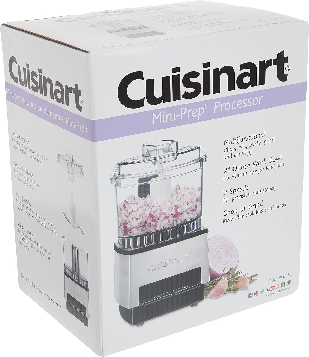 Cuisinart 7-Cup Pro Classic Food Processor, 600-Watt Motor, Vegetable Chopper & Blender for Mincing, Dicing, Shredding, Puree & Kneading Dough, DLC-10SYP1, White