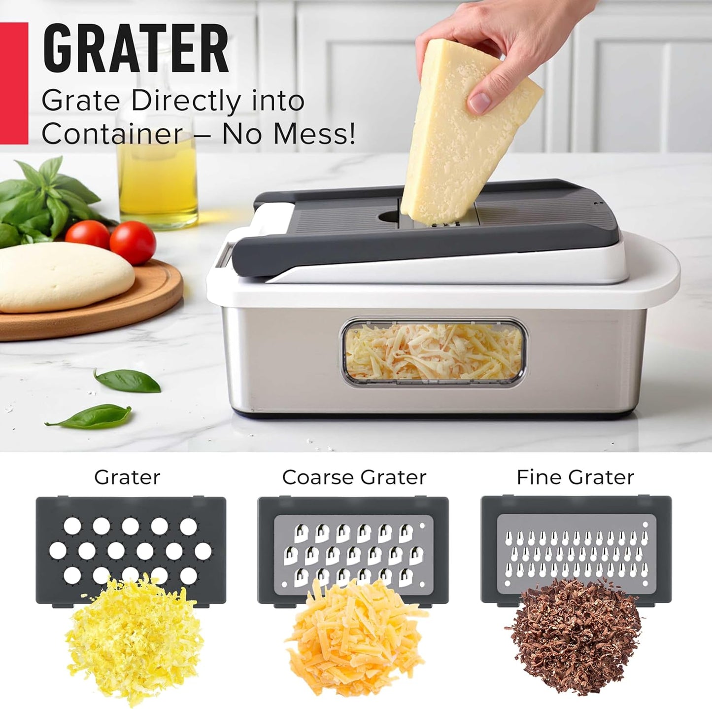 Mueller Pro-Series 10-in-1, 8 Blade Vegetable Chopper, Onion Mincer, Cutter, Dicer, Egg Slicer with Container, French Fry Cutter Potato Slicer, Home Essentials, Salad Chopper White Sand/Green