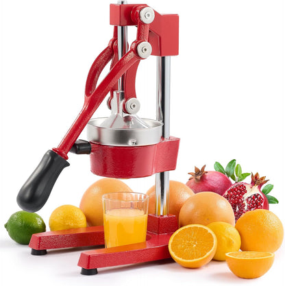 CO-Z Manual Citrus Juicer, Commercial Grade Cast Iron Orange Juicer, Professional Heavy Duty Juice Press with Removable Strainer, Manual Juice Extractor for Orange Lemon Pomegranate Citrus, Black