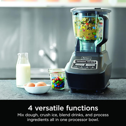 Ninja Kitchen System | All-in-One for Smoothies, Frozen Drinks, Veggie Chopper & More | With Full-Size Pitcher, 8 Cup Food Processor Bowl, (2) 18 oz. Cups, | 1200 Watt | Dark Grey | BR601AMZ