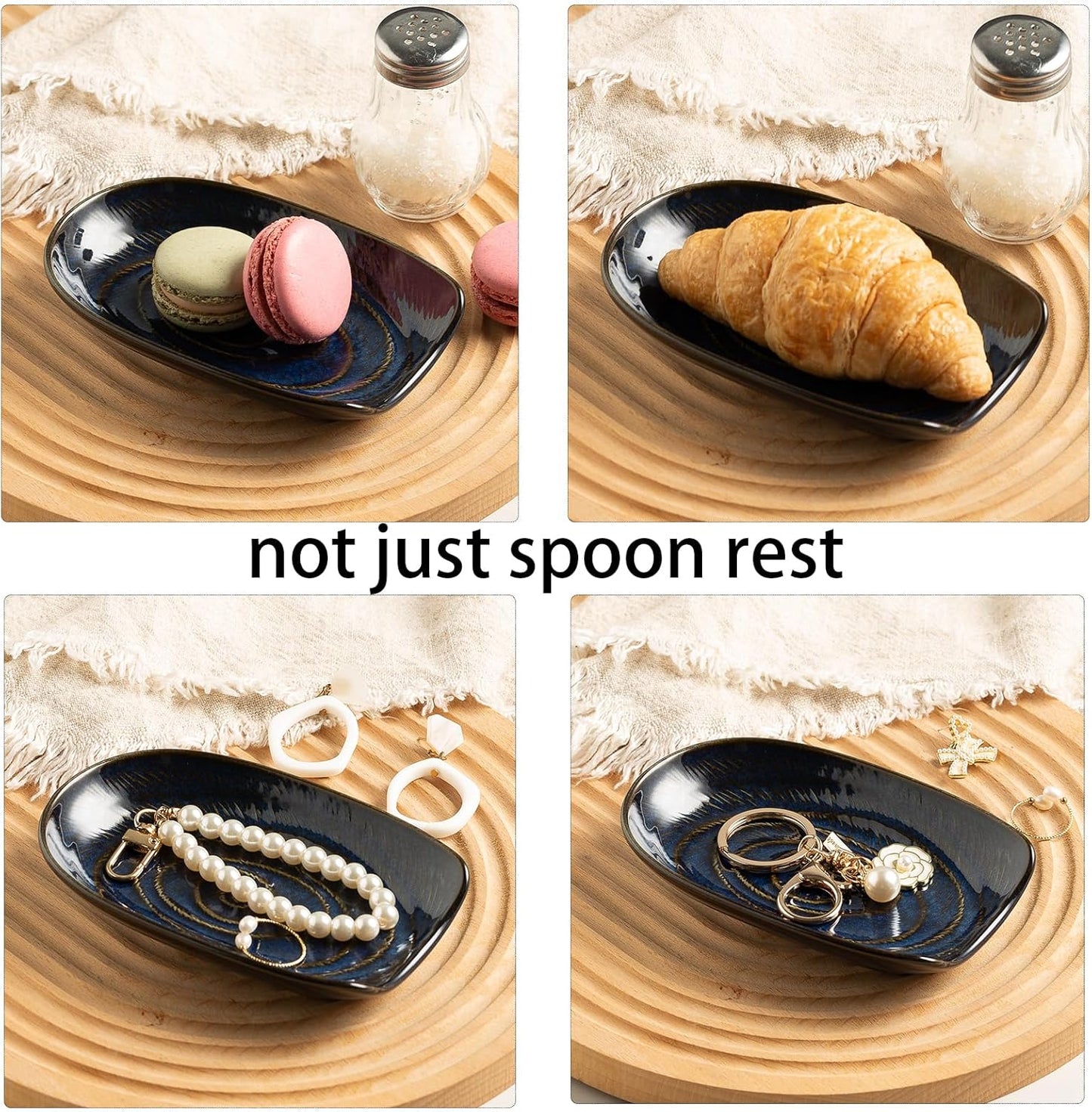 Ceremic Spoon Rest for Stove Top, Spoon Holder for Kitchen Counter, Coffee Spoon Rest, Cooking Utensil Rest for Ladles, Kitchen Decor, Housewarming Gifts, 1 pack (brown)