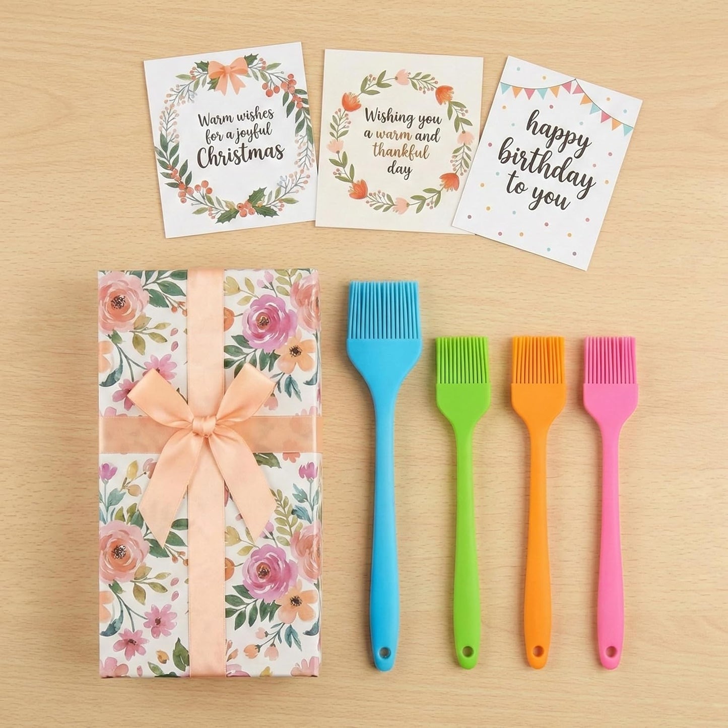Silicone Basting Brush Set, 4 Piece Heat Resistant 446°F Kitchen Pastry Brushes for Cooking, Baking & BBQ, TRADYX Oil Butter Sauce Brush, One Piece Design, Easy Clean, Dishwasher Safe