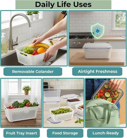 RockBerry 50 Pcs Large Food Storage Containers with Lids Airtight-85 OZ to small Containers-Total 526OZ Stackable Kitchen Set -BPA Free Leak proof containers- Freezer Microwave safe