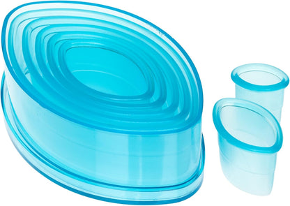 Ateco Plain Edge Round Cutter Set in Graduated Sizes, Durable, Food-Safe Plastic, 9 Pc Set, Blue