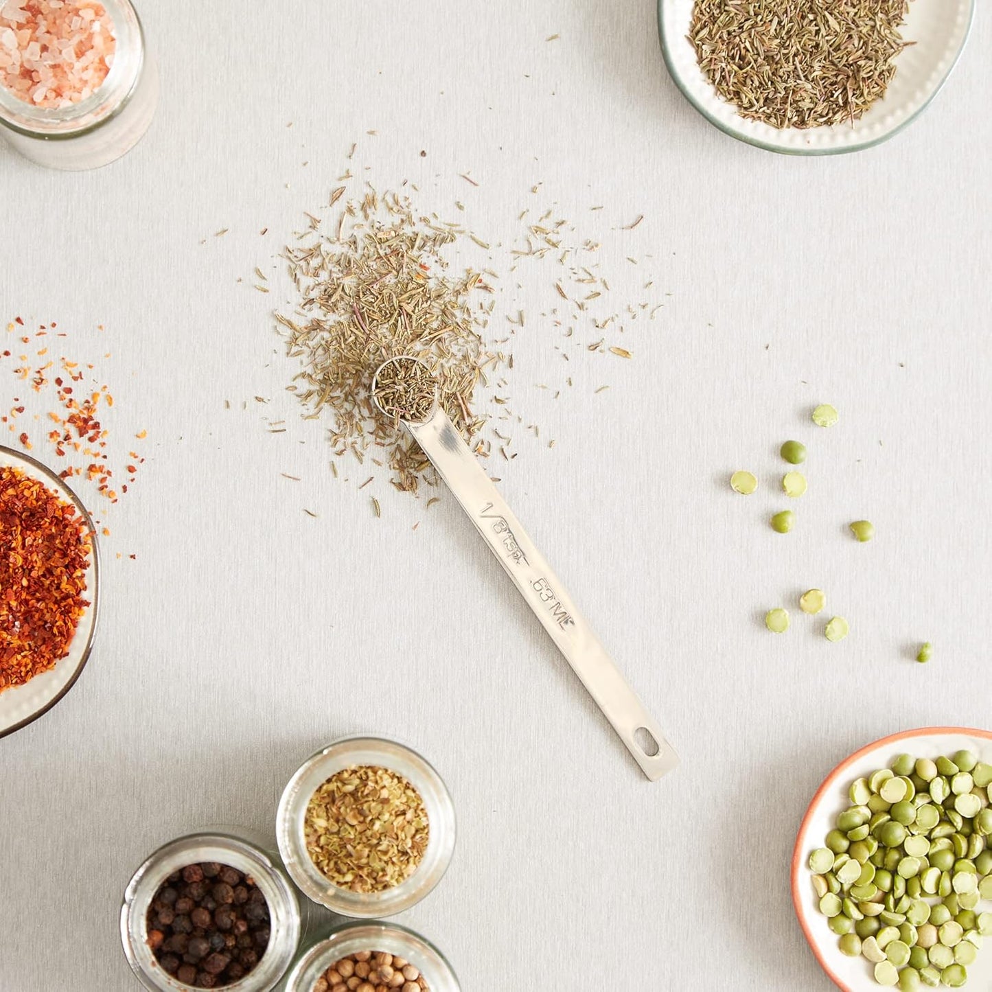 RSVP International Endurance Kitchen Collection Open Stock Measuring Spoon, Stainless Steel, Dishwasher Safe, 0.5-Teaspoon