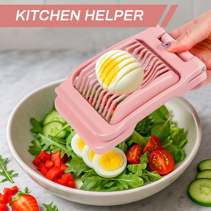 Egg Slicer for Hard Boiled Eggs Egg Cutter Strawberry Slicer Heavy Duty Aluminium Tomato Slicer Stainless Steel Wire Multipurpose Egg Slicer Dicer for Soft Fruit Mushroom Home Use