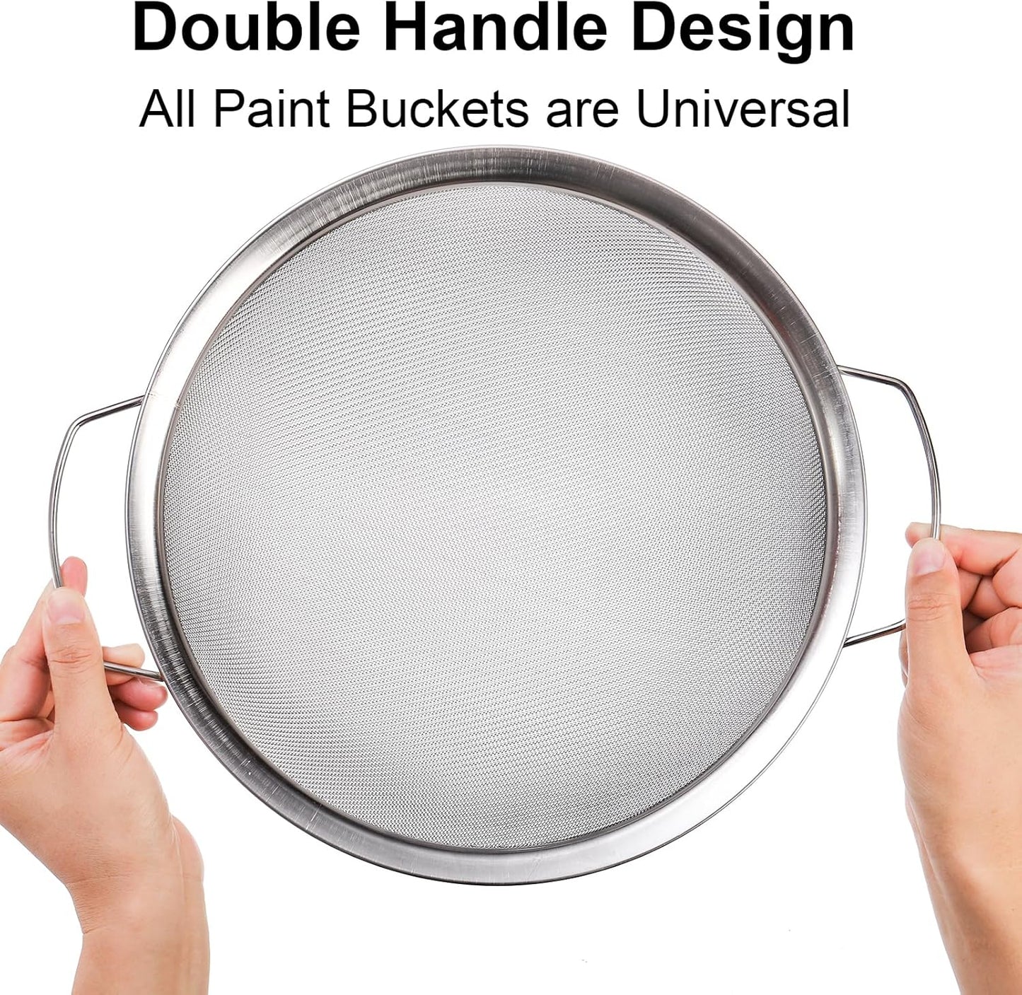 Jucoan 2 Pack Fine Mesh Paint Strainer, 11.5 Inch Stainless Steel 60 Mesh Paint Filter Fit 5 Gallon Bucket
