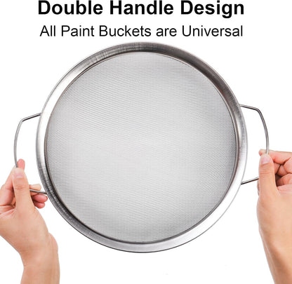 Jucoan 2 Pack Fine Mesh Paint Strainer, 11.5 Inch Stainless Steel 60 Mesh Paint Filter Fit 5 Gallon Bucket