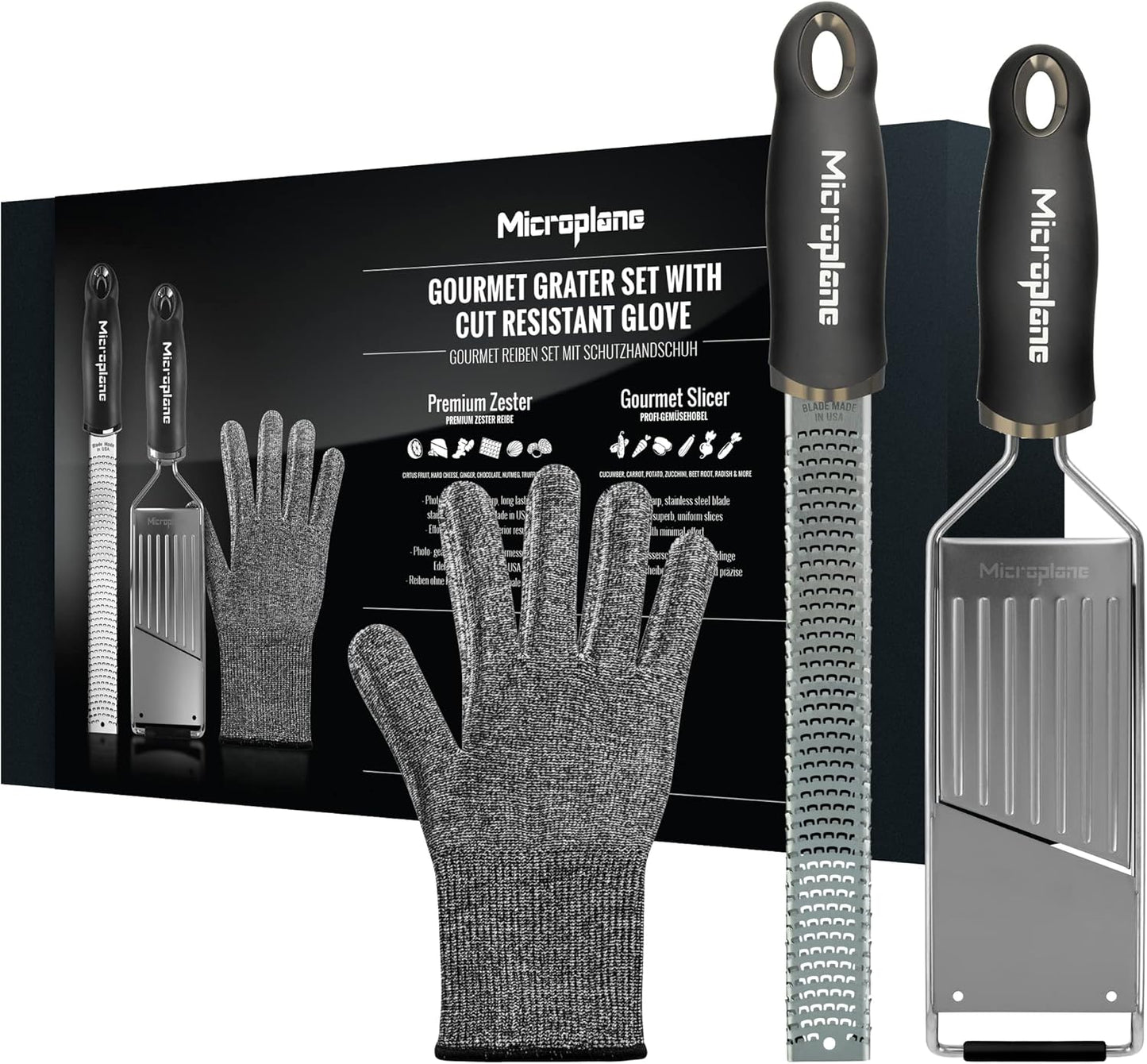 Microplane Gourmet Kitchen Grater, 335x160x39mm, Black