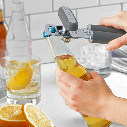 KitchenAid Classic Multifunction Can Opener and Bottle Opener Easy to Use, Razor Sharp Stainless Steel Cutting Wheel, Soft Ergonomic Handles, Black