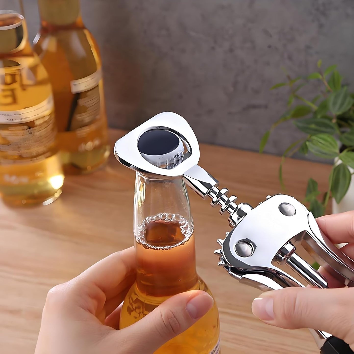 Wine Opener - Multifunctional Wing Corkscrew with Sharp Screw & Ergonomic Handle for Wine, Beer Bottles - Ideal for Kitchen, Bar & More