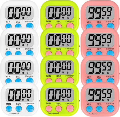 ZILLEEN 6 Pack Kitchen Timers for Cooking Digital Classroom Timers for Kids Teachers Blue Green Purple