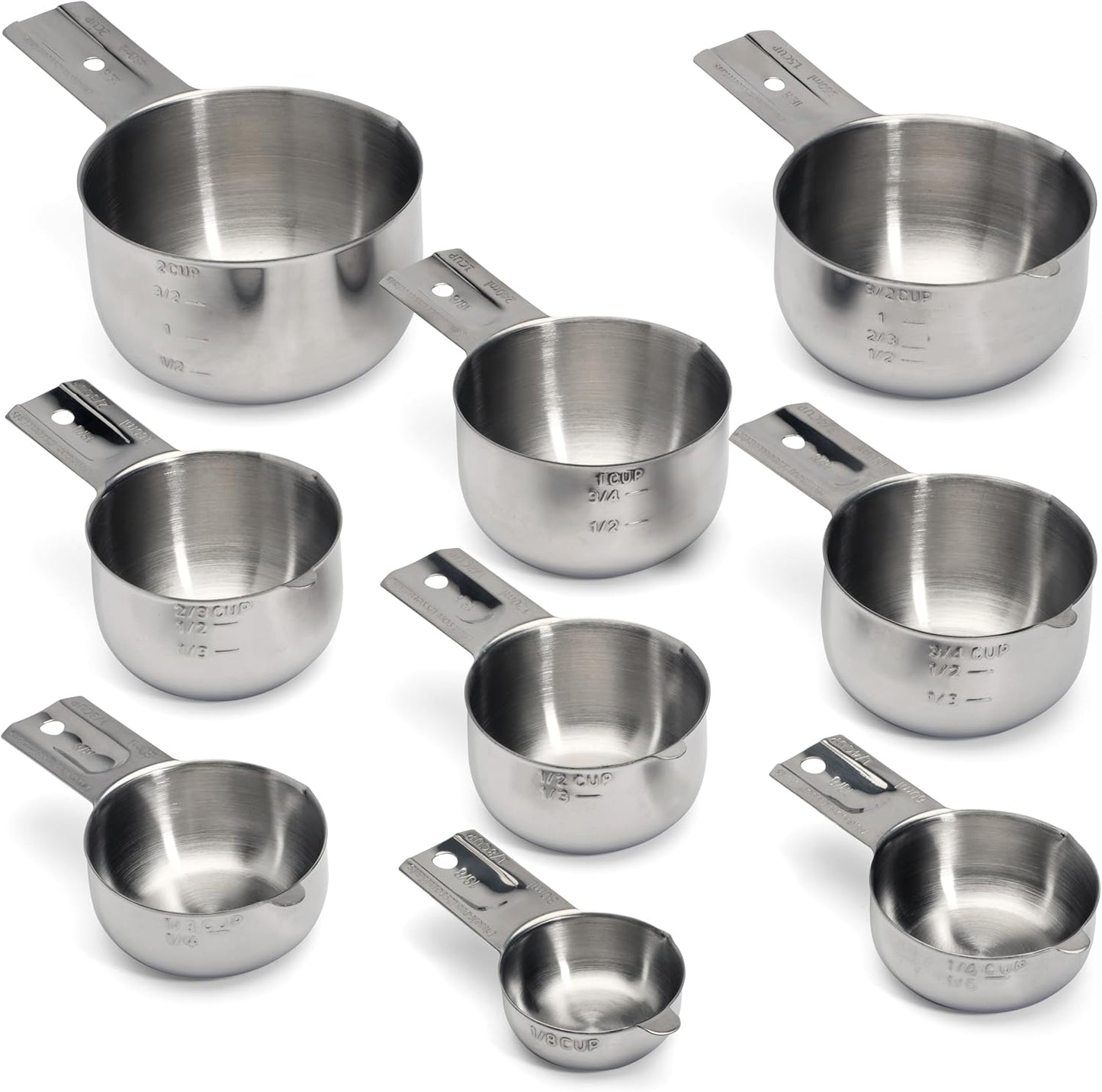 Hudson Essentials Stainless Steel Measuring Cups and Spoons Set - Stackable Set with Spout (11 Piece Set)