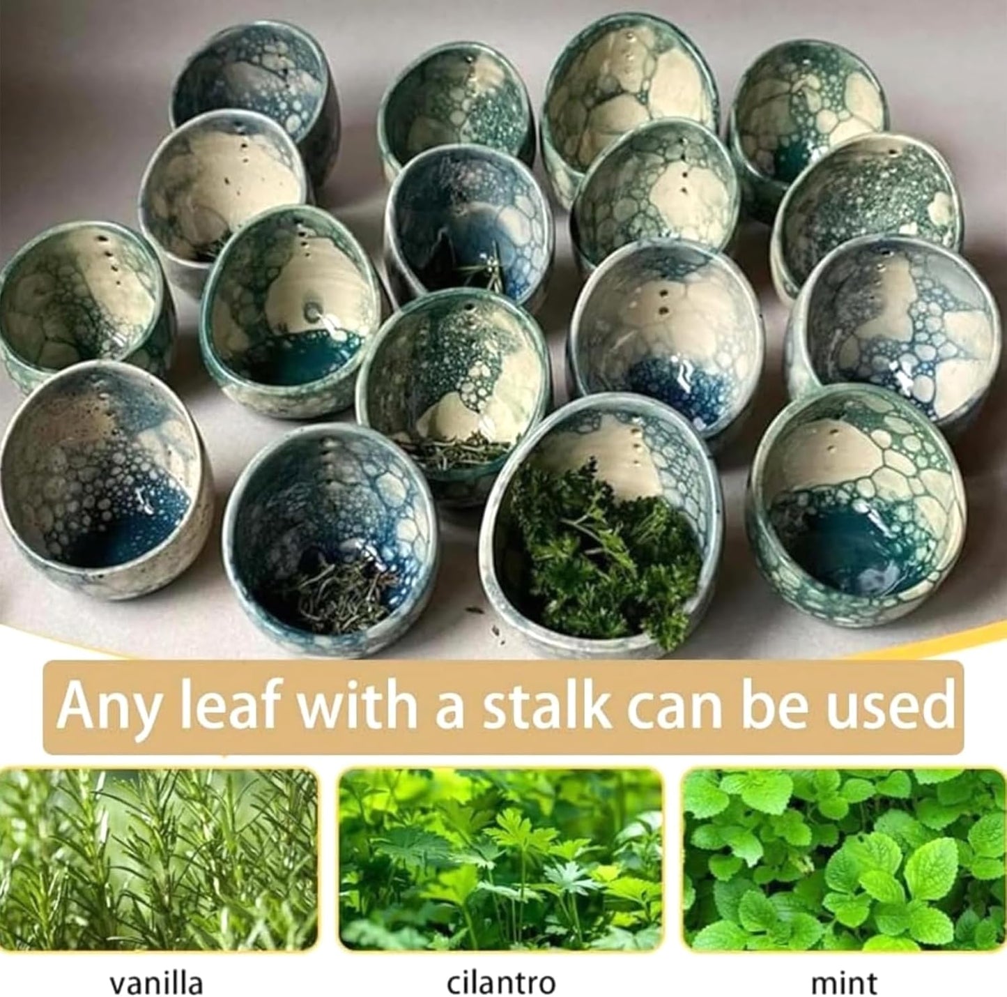 Pottery Herb Stripper Bowl, Handmade Pottery Herb Stripper Ceramic Herb Stripper Quick Stem Removal Ceramic Bowl 2025 New Ceramic Kitchen Herb Stripping Tool