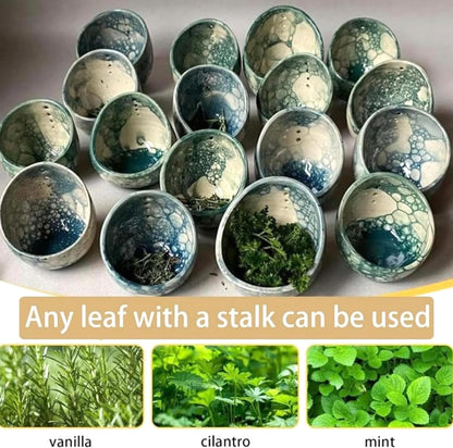 Pottery Herb Stripper Bowl, Handmade Pottery Herb Stripper Ceramic Herb Stripper Quick Stem Removal Ceramic Bowl 2025 New Ceramic Kitchen Herb Stripping Tool