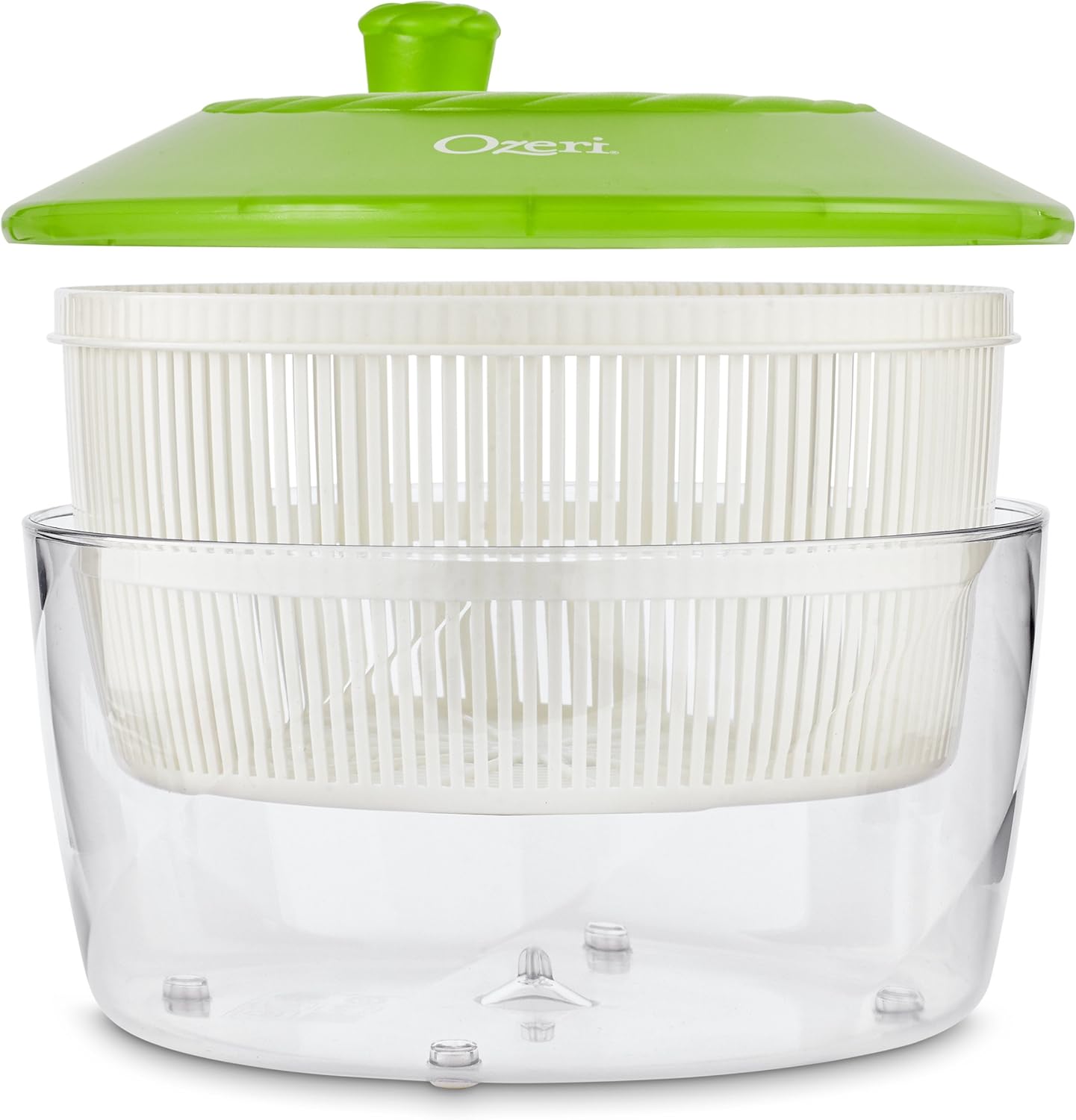 Ozeri Italian Made Fresca Salad Spinner and Serving Bowl, BPA-Free, Green, 4.4 qt