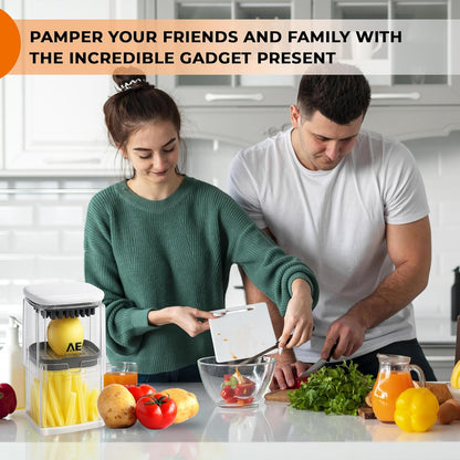 Vegetable Box Chopper | Compact and Convenient Box Chopper for Fruits & Veggies that Comes with Interchangeable Blades and Storage Container | Best Vegetable Cutter for Home Use