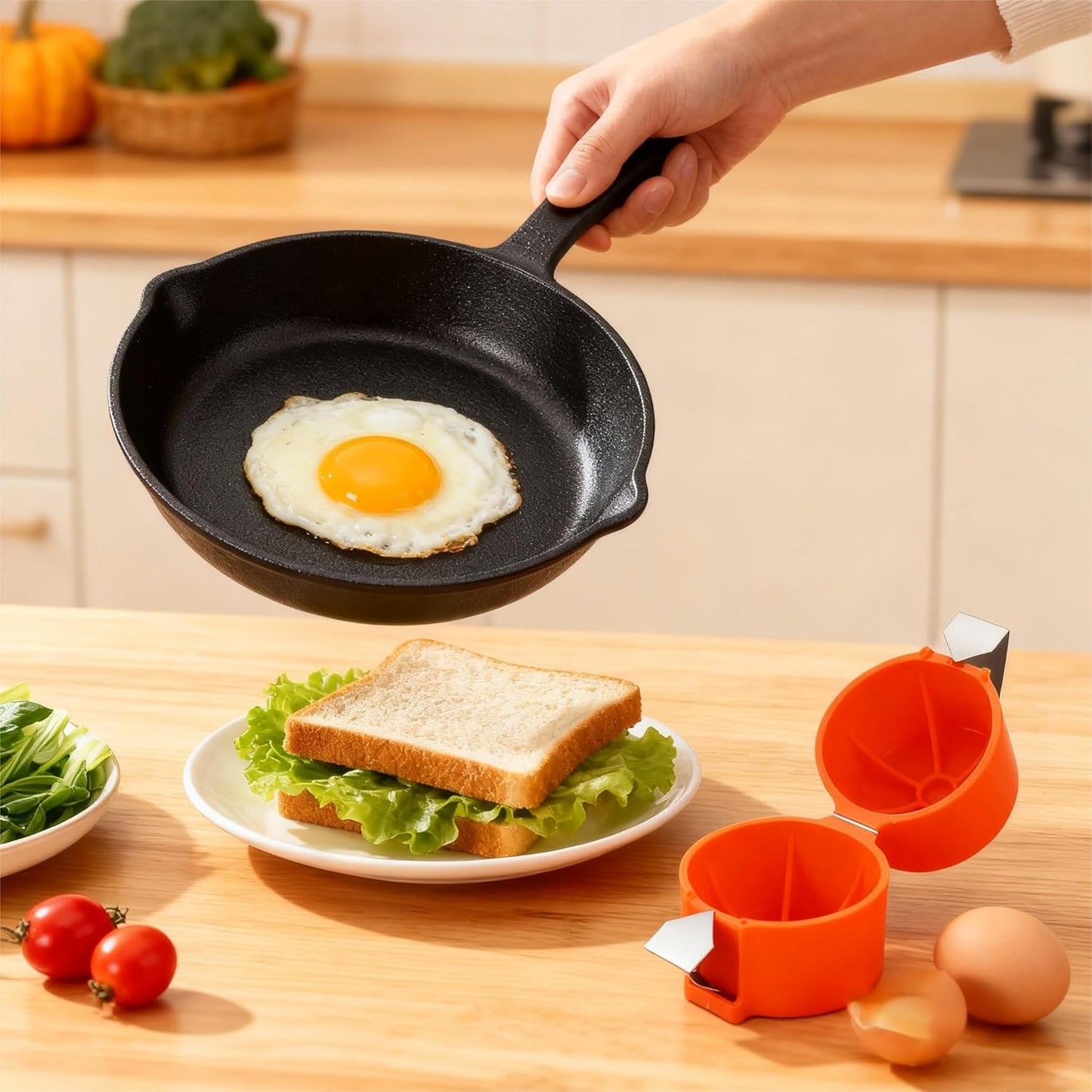 Premium PP Egg Shell Opener & Egg Cracker, Multifunctional Egg Peeler & Egg Opener Tool for Raw Eggs, Quick Clean Crack for Home Kitchen Gadgets, Stainless Steel Blade,Yellow Bright
