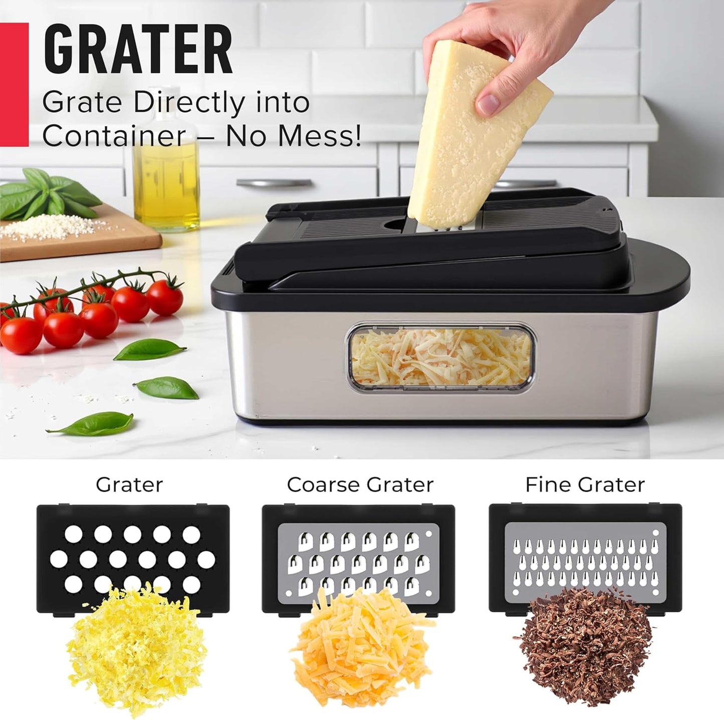 Mueller Pro-Series 10-in-1, 8 Blade Vegetable Chopper, Onion Mincer, Cutter, Dicer, Egg Slicer with Container, French Fry Cutter Potato Slicer, Home Essentials, Salad Chopper White Sand/Green