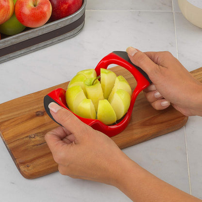 GoodCook Touch Apple Wedger with Stainless Steel Cutting Edges and Protective Cover, Red