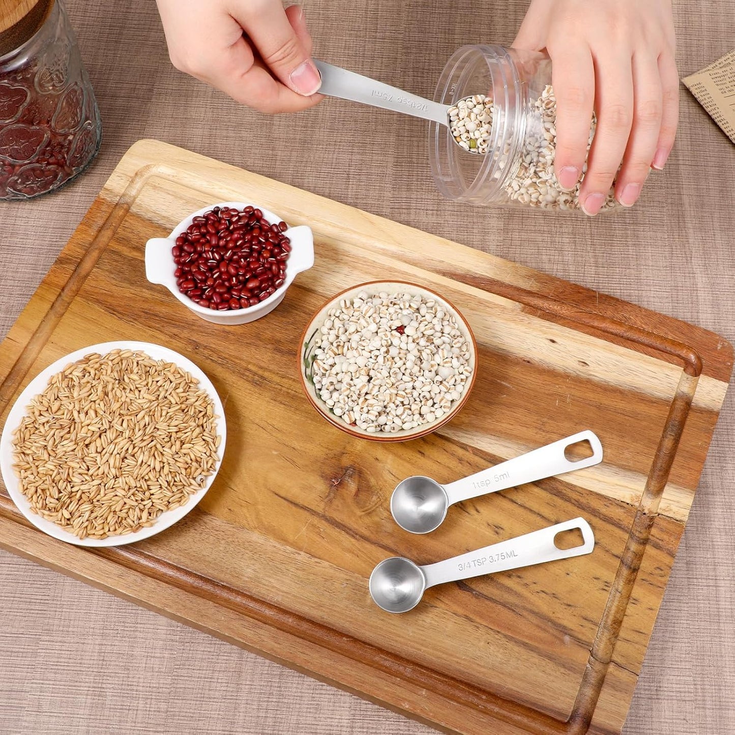 Measuring Spoon 3/4 Tsp 1/2 Tsp Tablespoon Spoon 5ml/7.5ml/3.75ml Small Mini Teaspoon Metal Measure for Kitchen Cooking CoffeeSpoon