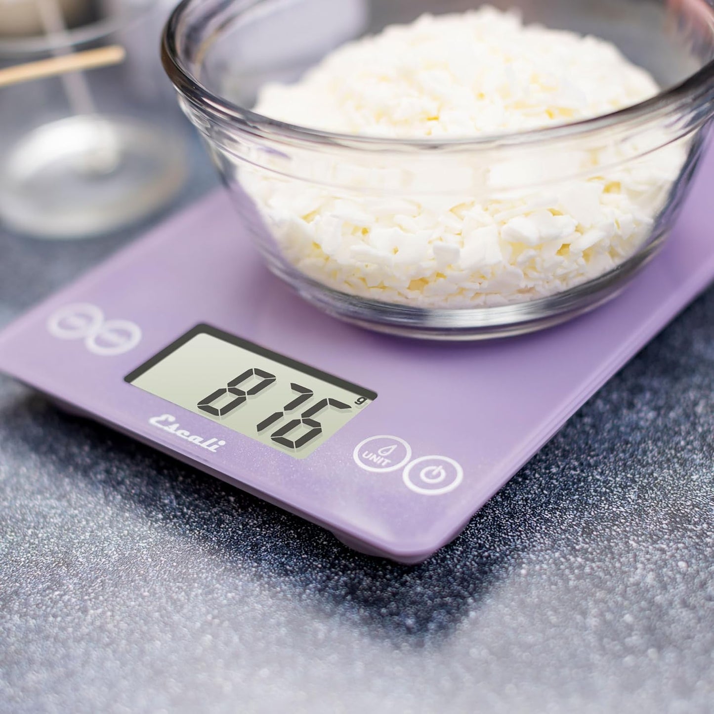 Escali Arti Glass Food Scale Digital Countertop Kitchen, Baking and Cooking Scale with Nutrition and Calorie Counter, 15-Pound Capacity, 9" x 6.5" x .75", Gray Storm