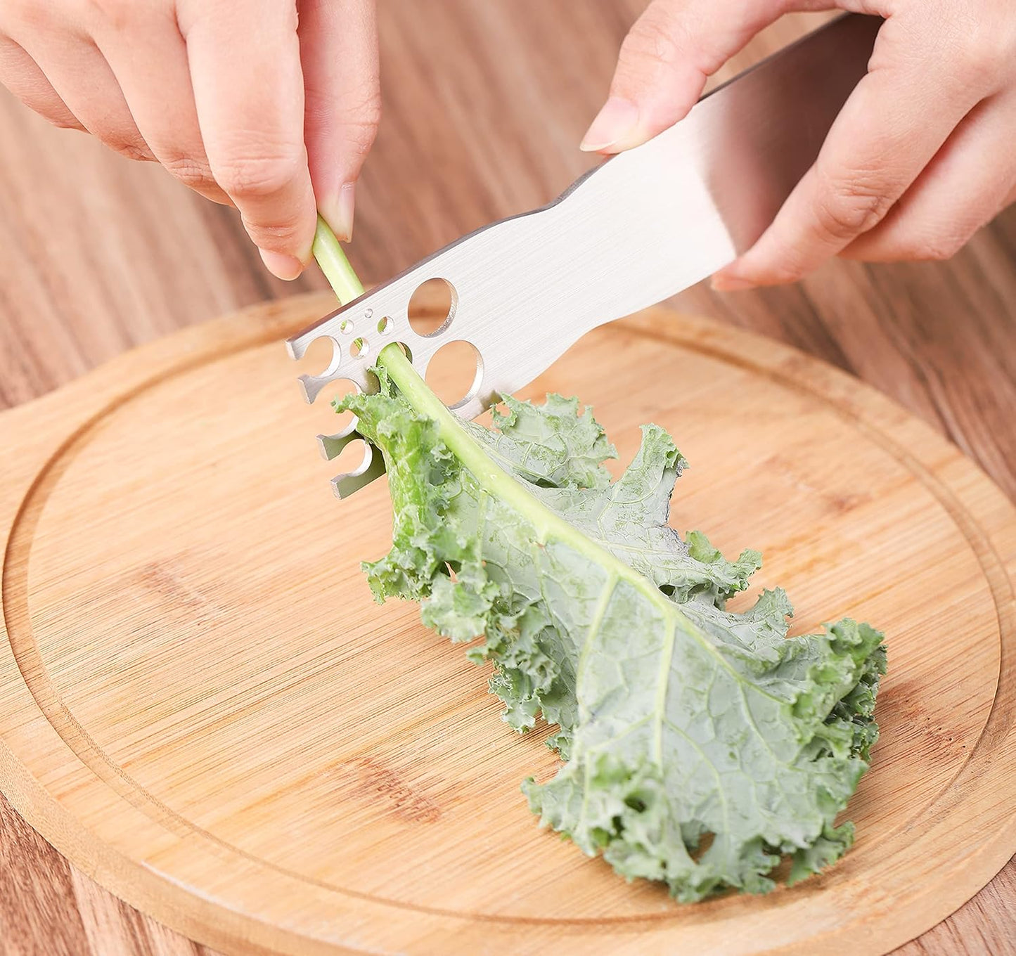 Kale Stripper Tool – Stainless Steel Herb Stripper Tool with Handle for Stem & Leaf Removal