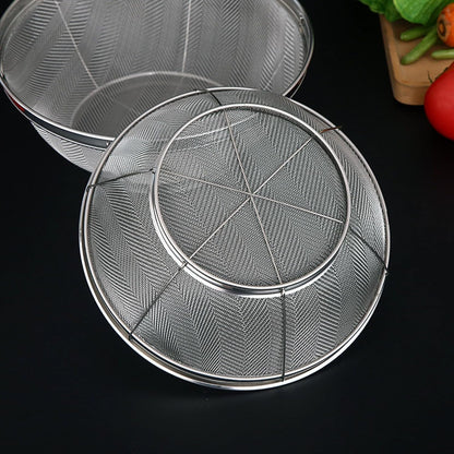 Fine Mesh Strainer for Kitchen, Stainless Steel Colander Bowl for Pasta, Rice, Fruit, Metal Net Baskets with Resting Base - Strain, Drain, Rinse (Diameter 9.84 inch)