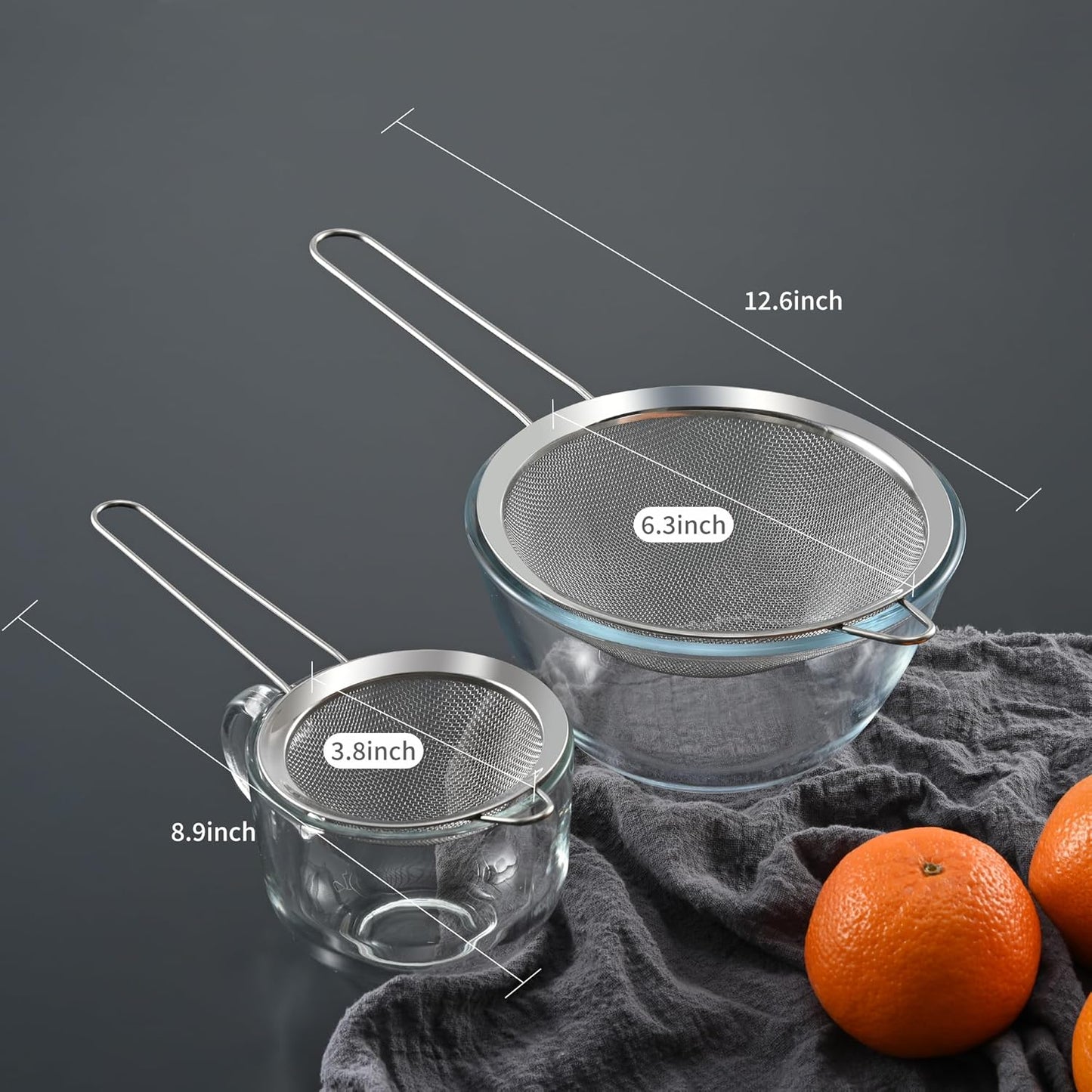 Luckyiren Premium 304 Stainless Steel Fine Mesh Strainer – Multi-Use Colander, Sieve, and Filter for Rice, Juice, Quinoa, Flour, Baking, Cooking, and Meal Prep – Durable, Easy-to-Clean Kitchen Tool