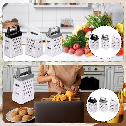 6 Pcs Small Grater Mini Cheese Grater Handheld Slicer Professional Stainless Steel with 4 Sides Food Shredder Safe Zester for Kitchen Cheese Garlic Ginger Vegetable Potatoes