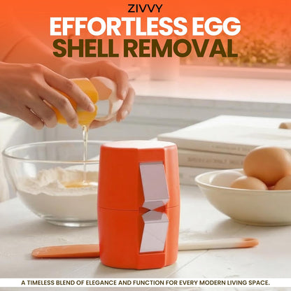 Egg Cracker & Egg Peeler Tool for Hard Boiled Eggs - Egg Shell Opener for Clean Boiled Egg Peeling - Egg Opener & Kitchen Gadget for No Mess Breakfast & Meal Prep (Yellow)