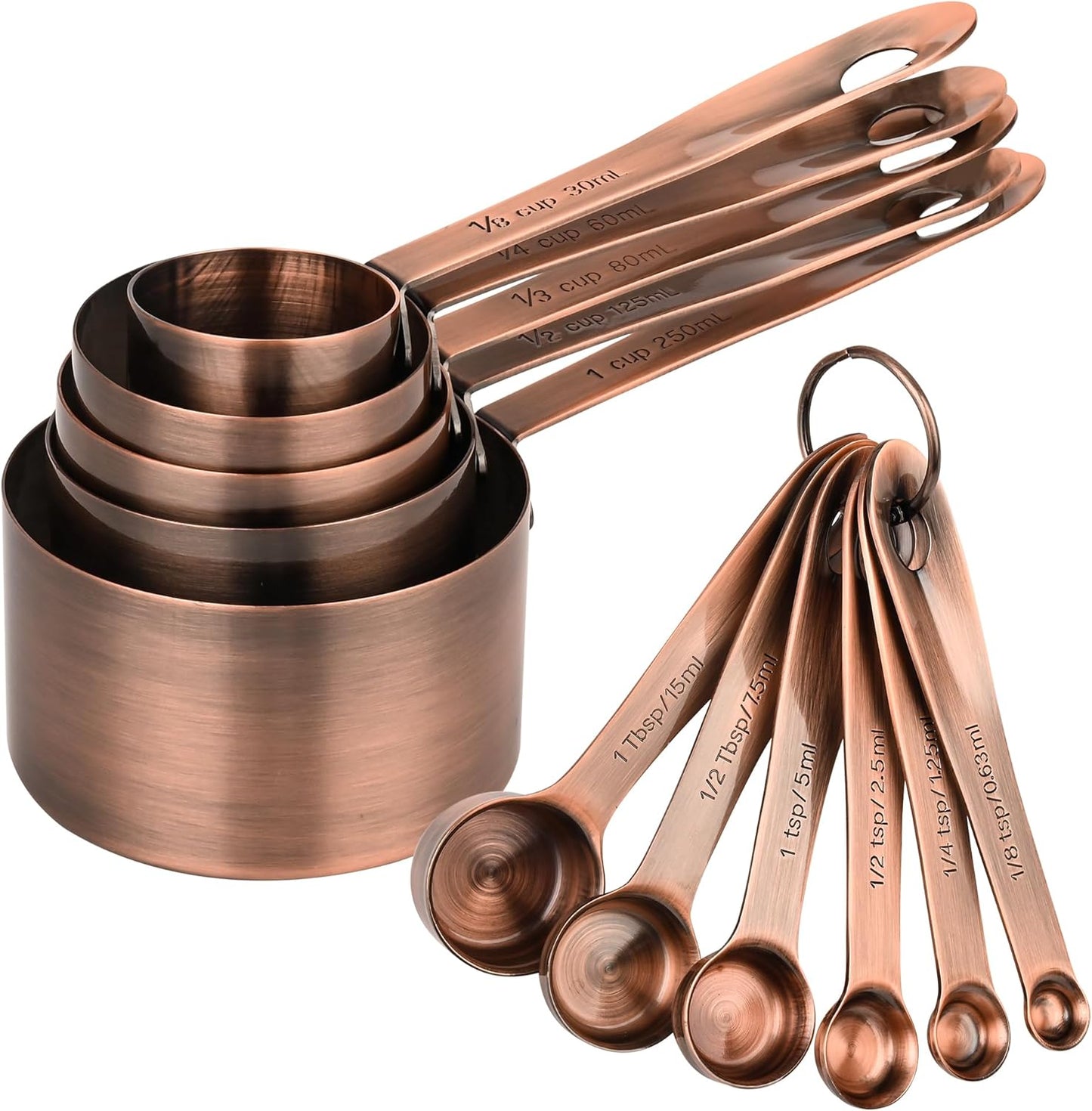 Measuring Cups and Spoons Set, 18/8 Stainless Steel Measuring Cups and Spoons Set, 5 Metal Measuring cup & 6 Baking Measuring Spoon, Imperial & Metric Measure Cup and Spoon Set 11