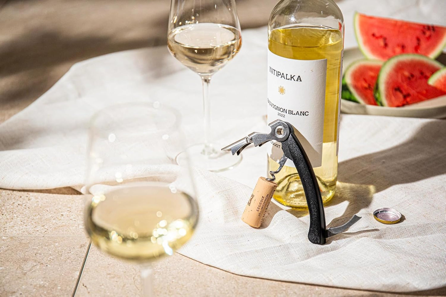 Vacu Vin Winged Corkscrew – Classic Two-Arm Wine Opener with Built-In Bottle Opener – Easy Cork Removal – Durable, Ergonomic Wine Bottle Opener – Ideal for Home, Kitchen & Bar Use