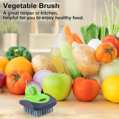 Aodaer 4 Pieces Vegetable Brush Potato Scrubber Brush Silicone Hard and Soft Side Fruit Cleaning Tools for Delicate or Tough-Skinned Vegetables