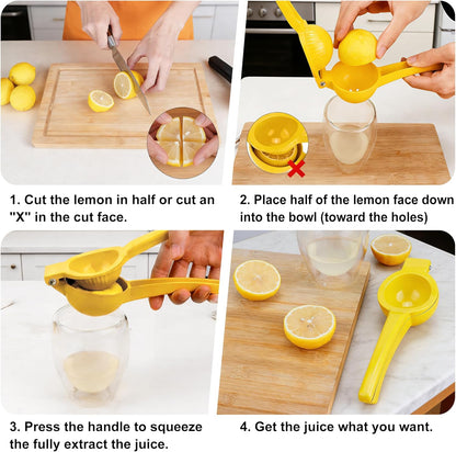 YC Kitchen Lemon Squeezer,Lemon Juicer - Metal Manual Hand Juicer Tool, Kitchen Tools for citrus juicer, Dishwasher Safe