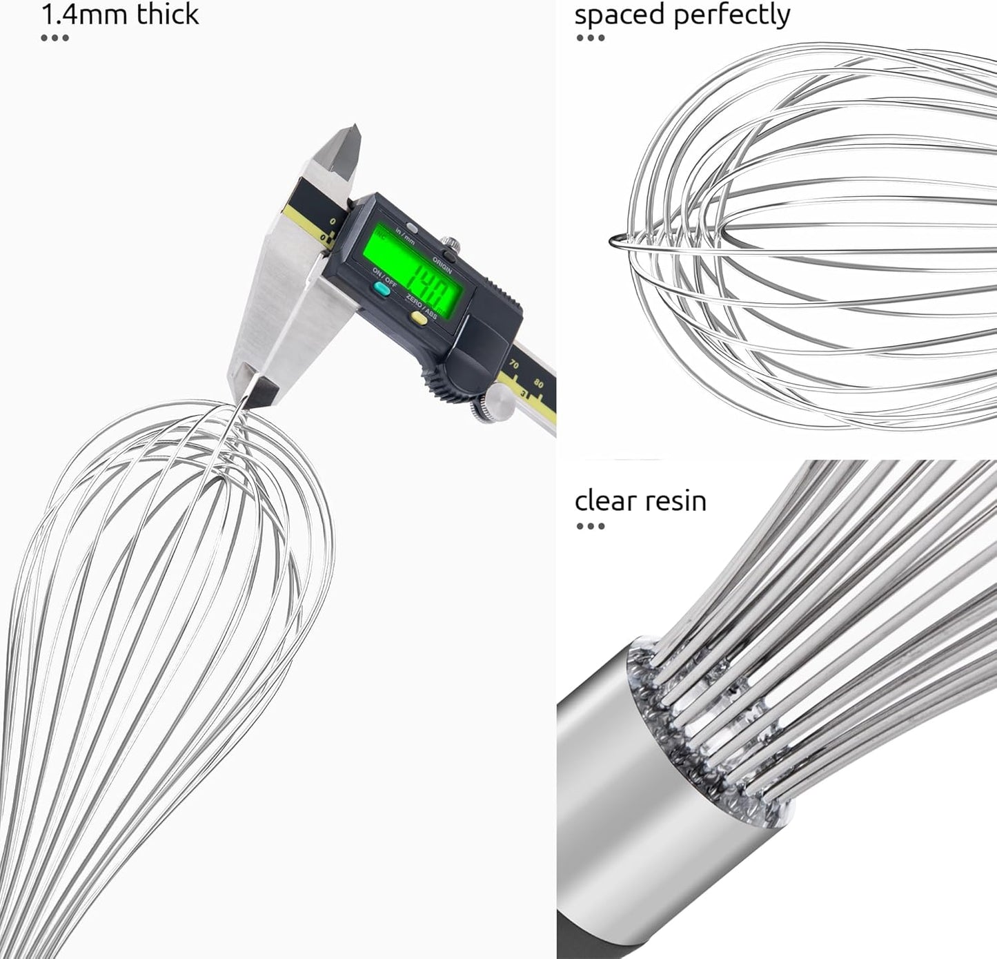 U-Taste 7" Mini Whisk for Cooking: 18/8 Stainless Steel Small Metal Kitchen Wisk, Tiny Hand Mixing Tool for Coffee, Egg, Sauce, 6-Wires Compact Head for Baking, Beating in Bowl, Mug, Jar (Set of 2)