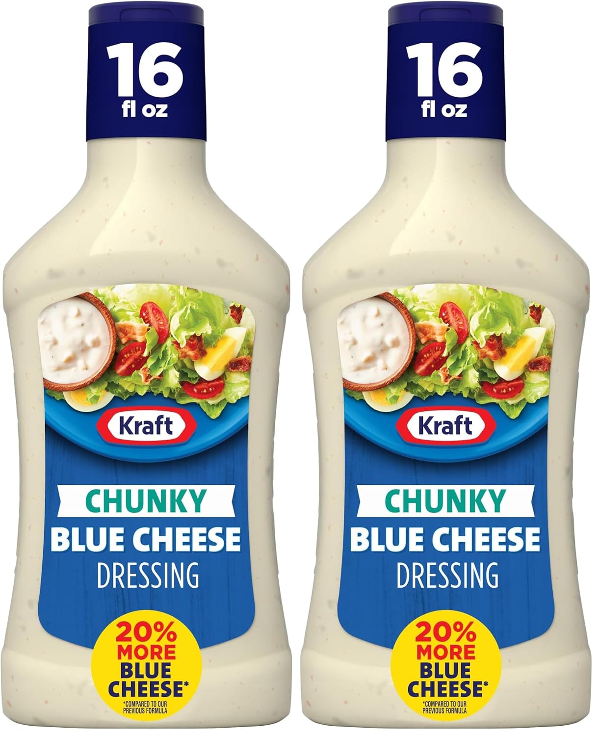 Kraft Dressing, 1 Bottle, for Salads and Dipping, Chunky Blue Cheese, No High-Fructose Corn Syrup, No Artificial Flavors, 16 oz