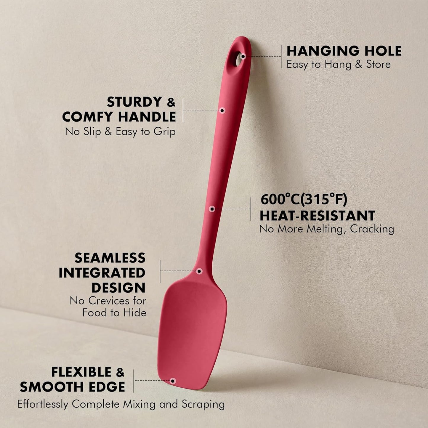 2 Pieces Silicone Spatula Set: Ironberry 600ºF Heat Resistant Food Grade Cooking & Baking Utensils, Kitchen Flexible Nonstick Rubber Scraper for Scraping, Mixing, Scrambling, Flipping (Black)