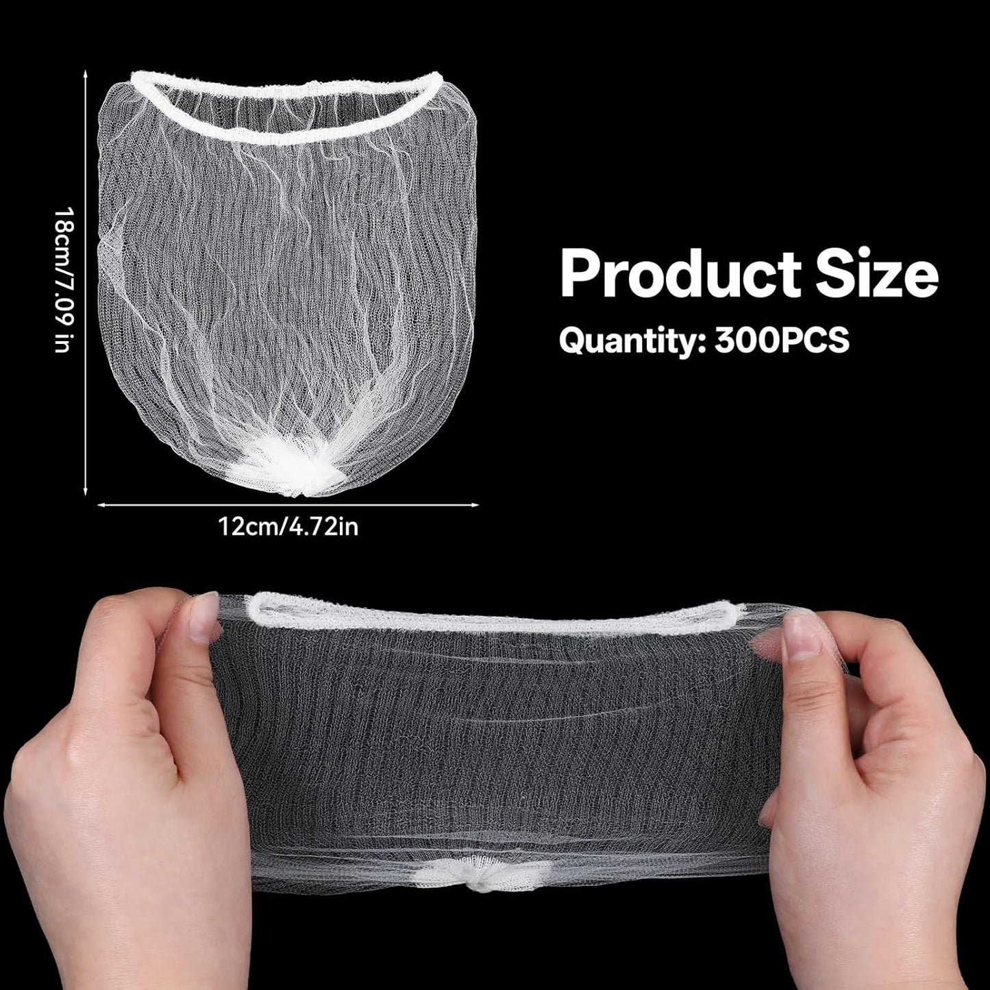 300 PCS Mesh Strainer Bags for Kitchen Sink Food Catcher, Disposable Mesh Sink Strainer Bags, Anti-Clogging Elastic Sinks Strainers Filter Meshbag, Sinks Trash Catcher Bag for Kitchen Leftovers Bath