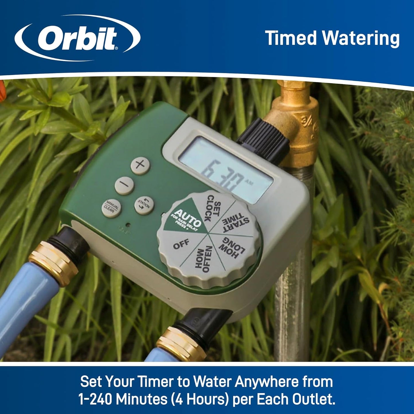 Orbit 62067 1-Outlet Programmable Digital Hose Watering Timer, 2-Pack