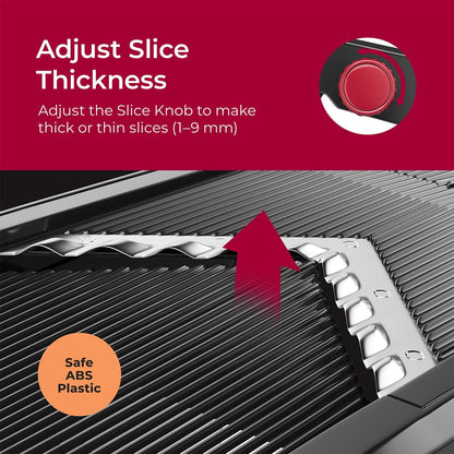 MuellerLiving Mandoline Slicer for Kitchen, Stainless Steel, Slice or Julienne, Vegetable Chopper, Fruit Slicer