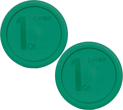 Pyrex 322-PC 1qt Green MIXING BOWL Food Storage Lid Covers - 2 Pack