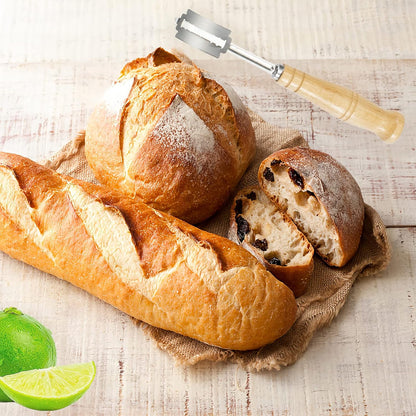 Danish Dough Whisk 2Pcs, Dutch Bread Whisk Hook, 13 Inch Premium Pastry Whisks, Wooden Hand Mixer, Stainless Steel Sourdough Baking Tools for Bread, Batter, Cake and More