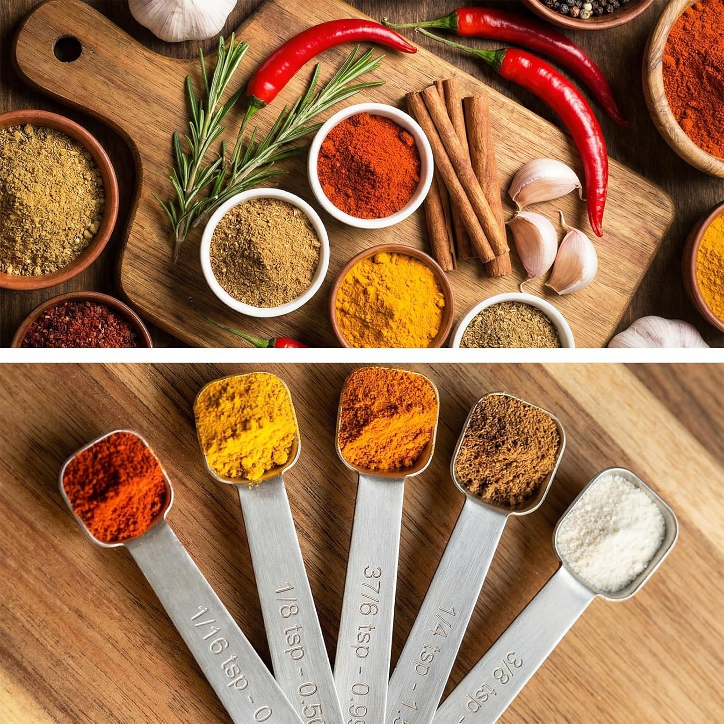 5 Pcs Teaspoon Measuring Spoons,Small Measurings Spoons Mini Square Bowl Measure Spoon Set Stainless Steel Measuring Spoon for Cooking and Baking(1/3, 1/4, 3/16, 1/8, 1/16 Tsp)