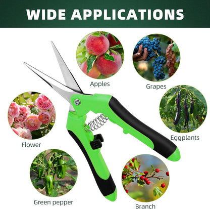 EWPJDK 3 Pack Garden Pruning Shears, Stainless Steel Shears, Gardening Shears, Scissors, Garden Clippers, Pruning Snips, Pruning Shears for Gardening Tools
